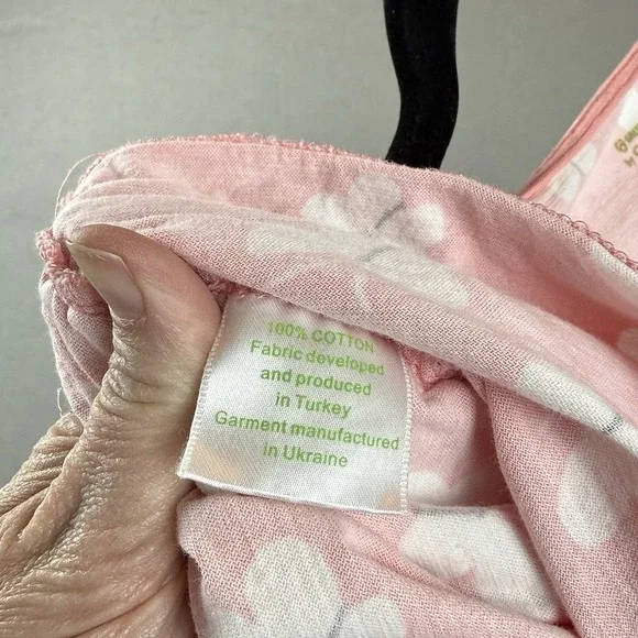 Garnet Hill L Pajamas Sleep Asian Inspired Long Sleeve Sleep Top Only Butterfly - Picture 5 of 6